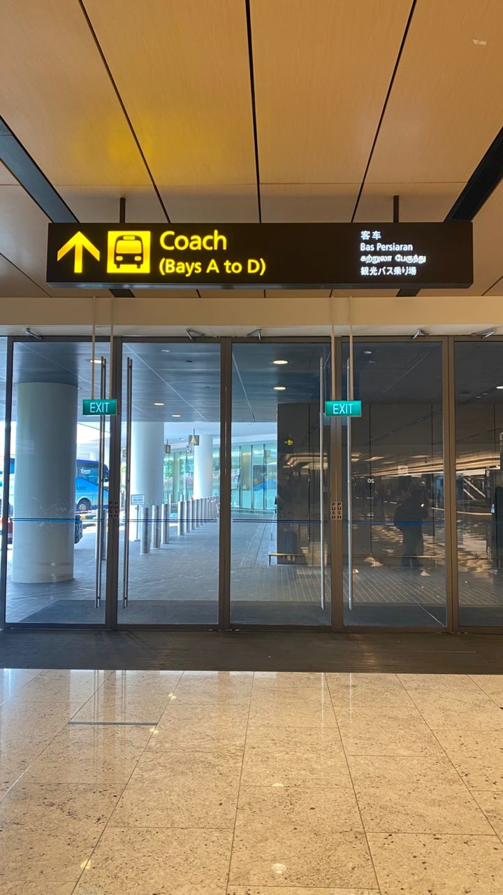Coach Bay B at Changi Airport Terminal 1 for Johor Bahru buses