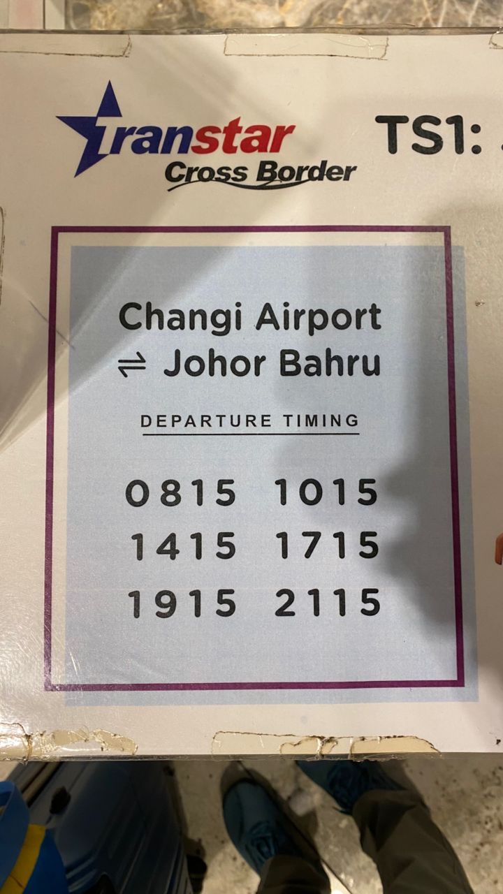 Transtar TS1 bus schedule display at Terminal 1