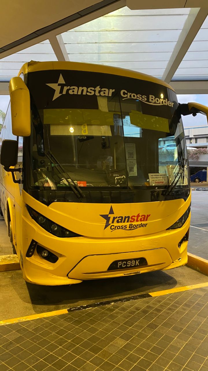 Transtar TS1 cross-border coach at Changi Airport